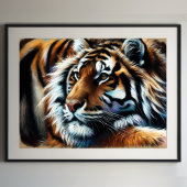 Hard Pastel Zeichne Tiger Poster