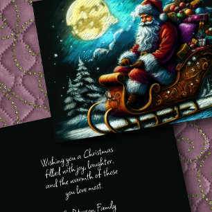 Hard Pastel Zeichne Weihnachten im Schlitten 2 Karte
