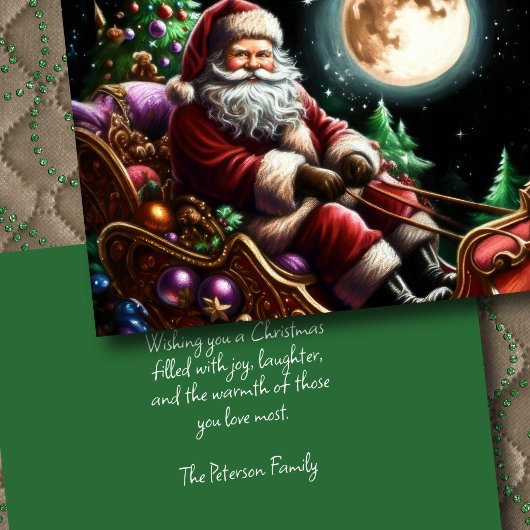 Hard Pastel Zeichne Weihnachten in Sleigh Karte