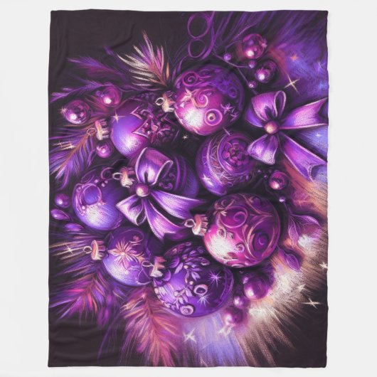 Hard Pastel Zeichne Weihnachts-Motif-Urlaub Lila Fleecedecke (Vorderseite)
