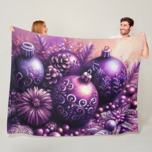 Hard Pastel Zeichne Weihnachts-Motif-Urlaub Lila Fleecedecke