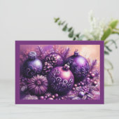 Hard Pastel Zeichne Weihnachts-Motif-Urlaub Lila Karte (Stehend Vorderseite)