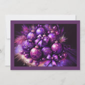 Hard Pastel Zeichne Weihnachts-Motif-Urlaub Lila Karte (Vorderseite)