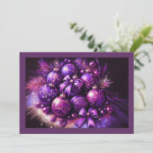 Hard Pastel Zeichne Weihnachts-Motif-Urlaub Lila Karte (Stehend Vorderseite)