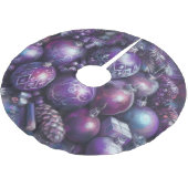 Hard Pastel Zeichne Weihnachts-Motif-Urlaub Lila Polyester Weihnachtsbaumdecke (Schrägansicht)