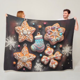 Hard Pastel Zeichne Weihnachts-Weihnachtskeks Fleecedecke