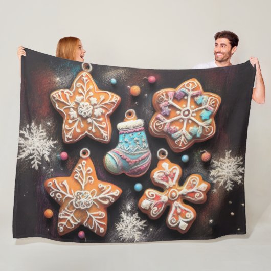 Hard Pastel Zeichne Weihnachts-Weihnachtskeks Fleecedecke (Beispiel)
