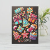Hard Pastel Zeichne Weihnachts-Weihnachtskeks Karte (Stehend Vorderseite)
