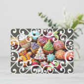 Hard Pastel Zeichne Weihnachts-Weihnachtskeks Karte (Stehend Vorderseite)