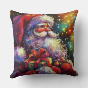 Hard Pastel Zeichne Weihnachts-Weihnachtsmann Kissen