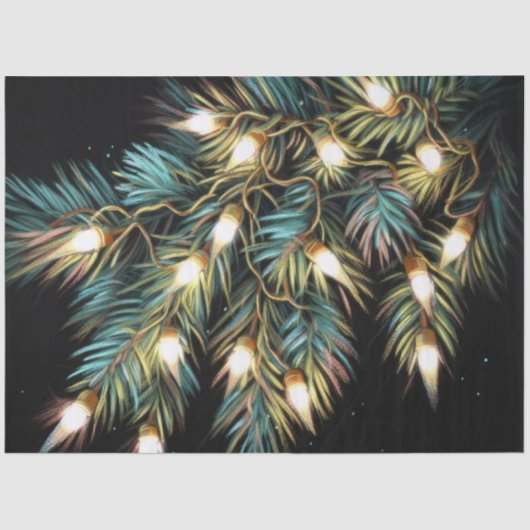 Hard Pastel Zeichne Weihnachts-Weihnachtssaitenlic Seidenpapier (Vorderseite)