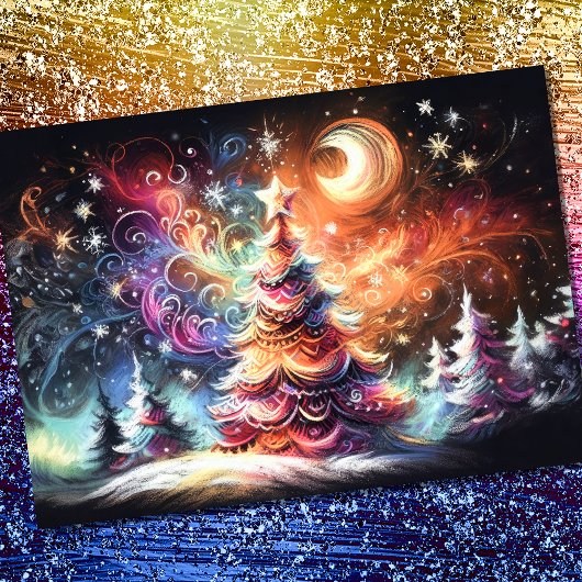 Hard Pastel Zeichne Weihnachtsbaumen Whimsy Karte