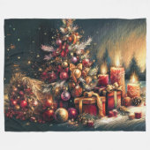 Hard Pastel Zeichne Weihnachtsbaumkerzen Fleecedecke (Vorderseite (Horizontal))