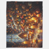 Hard Pastel Zeichne Weihnachtsbaumkerzen Fleecedecke (Vorderseite)
