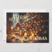 Hard Pastel Zeichne Weihnachtsbaumkerzen Karte (Vorderseite)