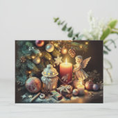 Hard Pastel Zeichne Weihnachtsfeiertag Angel Karte (Stehend Vorderseite)