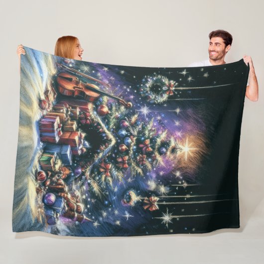 Hard Pastel Zeichne Weihnachtsfeiertag Fleecedecke (Beispiel)