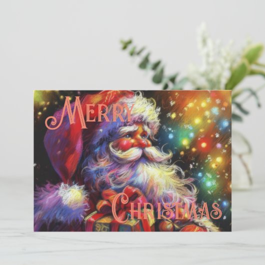 Hard Pastel Zeichne Weihnachtsfeiertag Weihnachtsm Karte (Stehend Vorderseite)