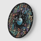 Hard Pastel Zeichne Weihnachtskranz Große Wanduhr (Winkel)