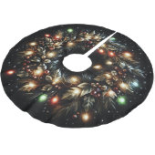 Hard Pastel Zeichne Weihnachtskronleuchten Schwarz Polyester Weihnachtsbaumdecke (Schrägansicht)