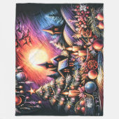 Hard Pastel Zeichne Weihnachtslandschaft Fleecedecke (Vorderseite)