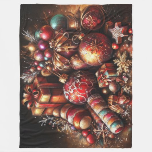 Hard Pastel Zeichne Weihnachtsmotifs Urlaub Fleecedecke (Vorderseite)