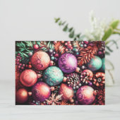 Hard Pastel Zeichne Weihnachtsmotive Lila Peach Karte (Stehend Vorderseite)