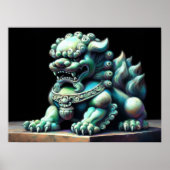 Hard Pastel Zeichnend chinesischer Foodog Jade Poster (Vorne)
