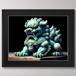 Hard Pastel Zeichnend chinesischer Foodog Jade Poster