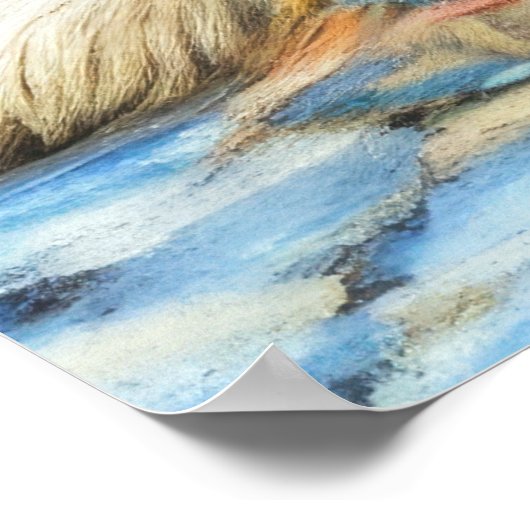 Hard Pastel Zeichnend Cocker Spanel Dog Poster (Ecke)