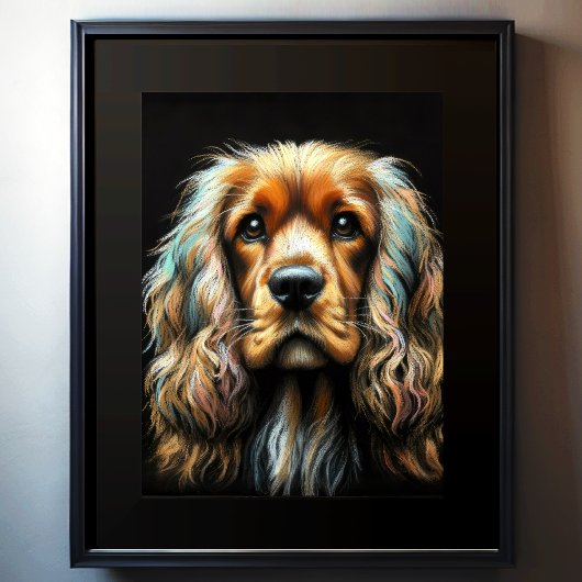 Hard Pastel Zeichnend Cocker Spaniel Poster