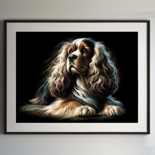 Hard Pastel Zeichnend Cocker Spaniel Poster