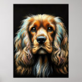 Hard Pastel Zeichnend Cocker Spaniel Poster (Vorne)