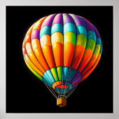 Hard Pastel Zeichnend farbenfroher Heißluftballon Poster (Vorne)