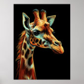 Hard Pastel Zeichnend Giraffe Poster (Vorne)