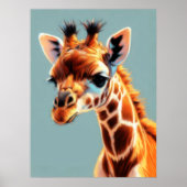 Hard Pastel Zeichnend Giraffe Poster (Vorne)
