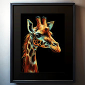 Hard Pastel Zeichnend Giraffe Poster