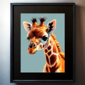 Hard Pastel Zeichnend Giraffe Poster