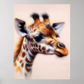 Hard Pastel Zeichnend Giraffe Poster (Vorne)