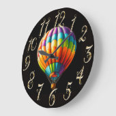 Hard Pastel Zeichnend Heißluftballon Große Wanduhr (Winkel)