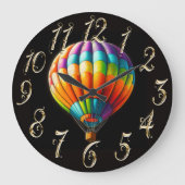 Hard Pastel Zeichnend Heißluftballon Große Wanduhr (Vorderseite)
