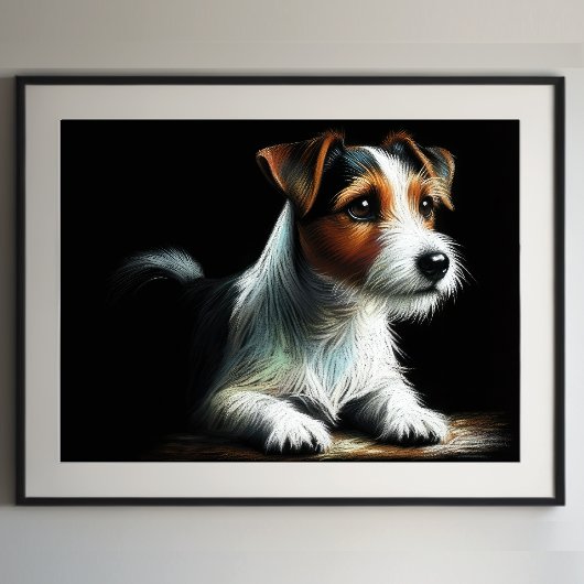 Hard Pastel Zeichnend Jack Russell Terrier Poster