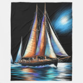 Hard Pastel Zeichnend Sailboat Fleecedecke (Vorderseite)