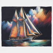 Hard Pastel Zeichnend Sailboat Fleecedecke (Vorderseite (Horizontal))