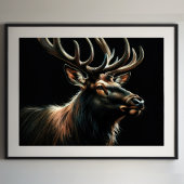 Hard Pastel Zeichnend Stag Elk Poster