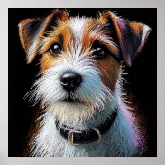 Hard Pastel Zeichnend Terrier Poster (Vorne)