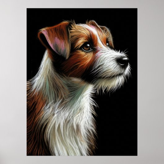 Hard Pastel Zeichnend Terrier Poster (Vorne)