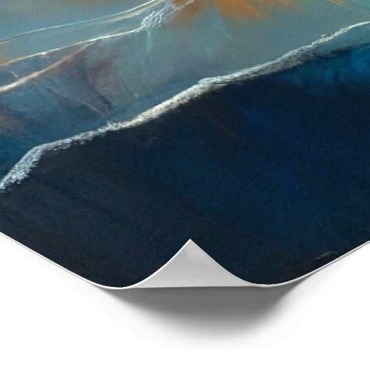 Hard Pastel Zeichnend Waves an einem Strand V Poster (Ecke)