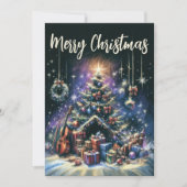 Hard Pastel Zeichnend Weihnachtsbaum Karte (Vorderseite)