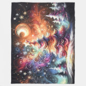 Hard Pastel Zeichnend Weihnachtsbaume Whimsical Fleecedecke (Vorderseite)